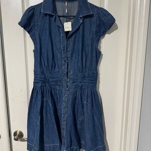 Free People Blue Denim Mini Dress
